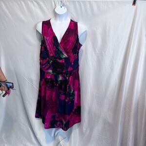 Lane Bryant Abstract Floral V-Neck Faux Wrap Dress 18/20 NWT